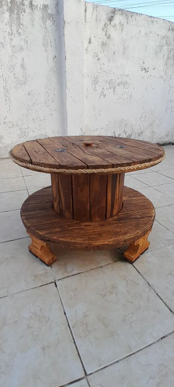 Mesa centro de carretel com compartimento secreto para guardar o que queira . - Foto 5