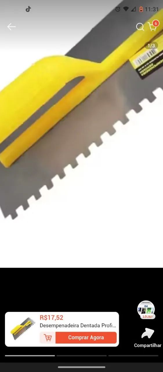 Kit para pedreiro 1 desempenadeira dentada, 1 colher e 1 espátula  - Foto 6