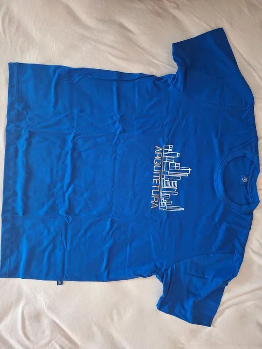 Camiseta Azul Arquitetura - Tamanho G - Foto 4