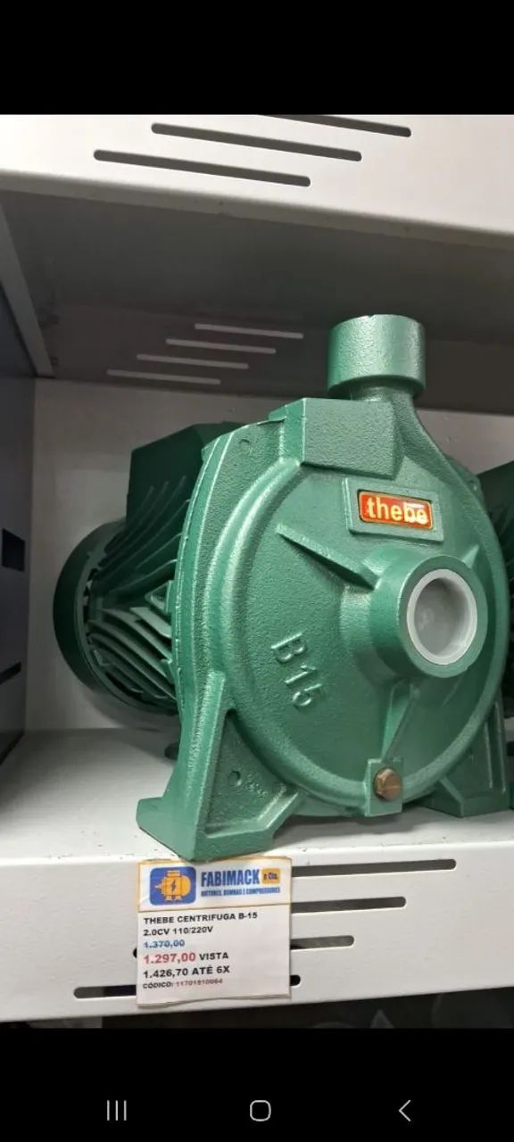 BOMBA CENTRÍFUGA 2CV 127/220V B-15 THEBE
