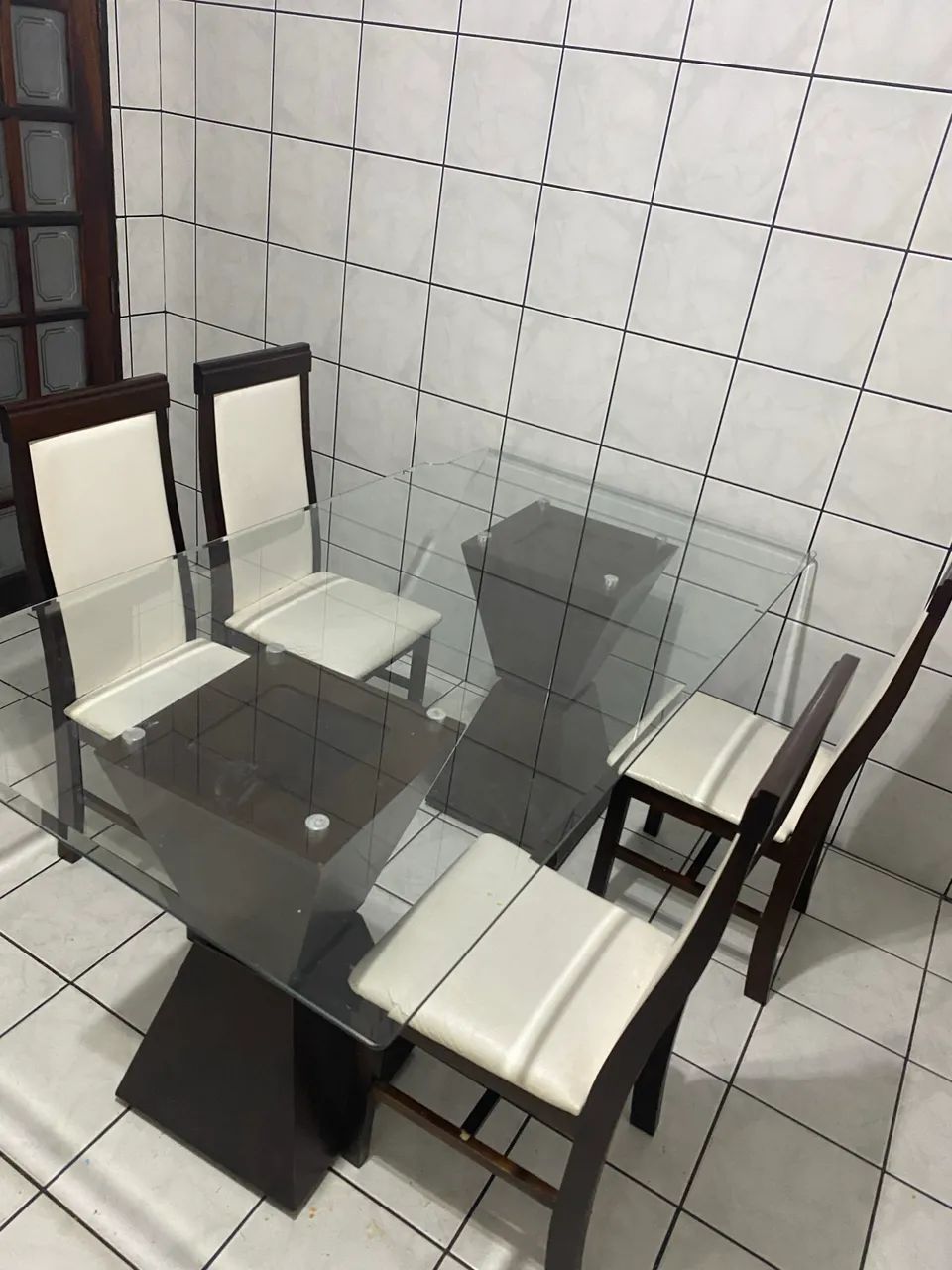 Mesa de jantar de vidro 64307305385859120