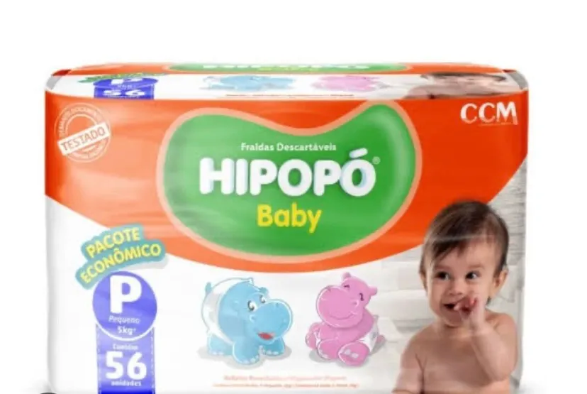 Fraldas Descartáveis Hipopó Baby - Pacote Econômico P