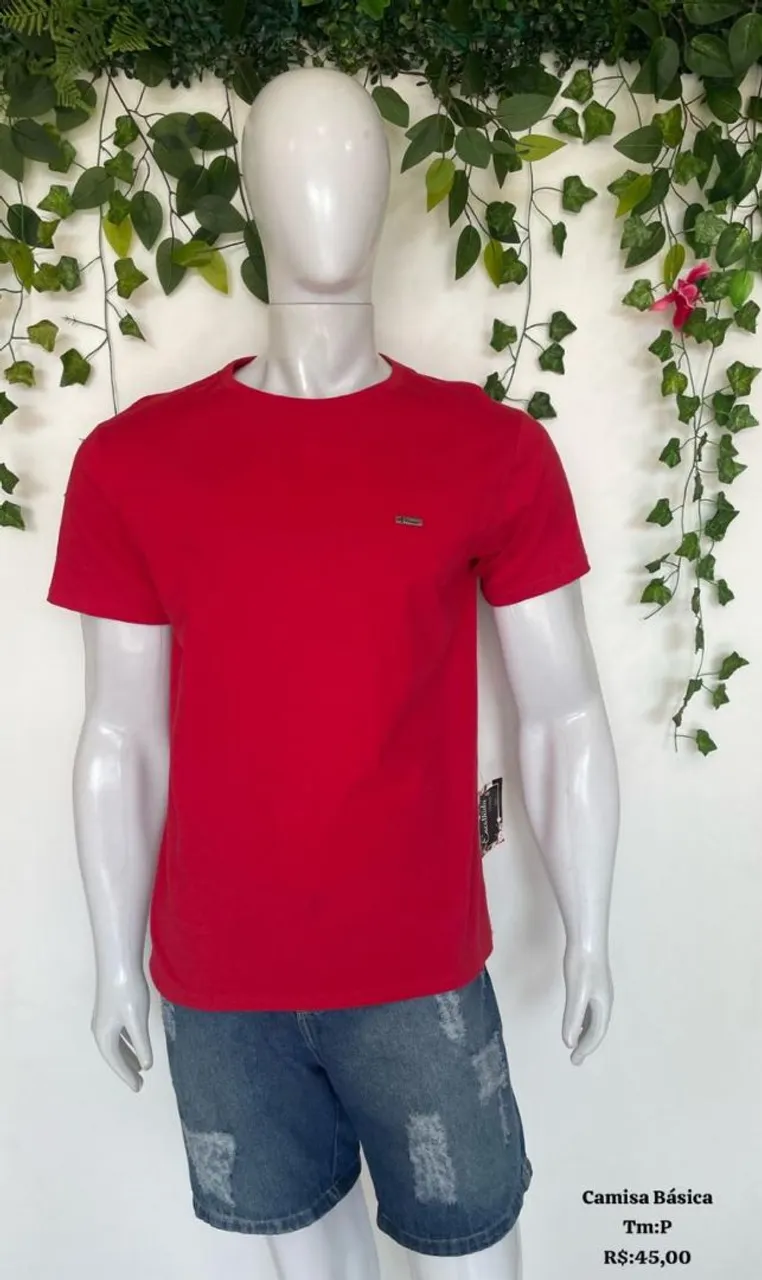 Camiseta Básica Vermelha - Tamanho P, M, G, GG