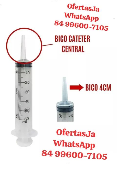 Seringa Sem agulha 60ml Bico Cateter - Sem agulha - Foto 2