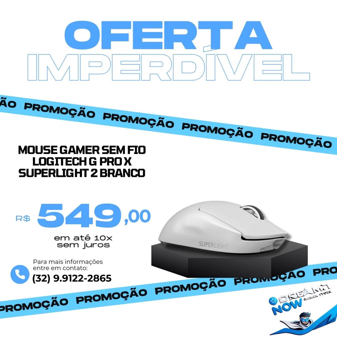 Mouse Gamer Logitech G Pro X Superlight 2 Branco - Sem Fio