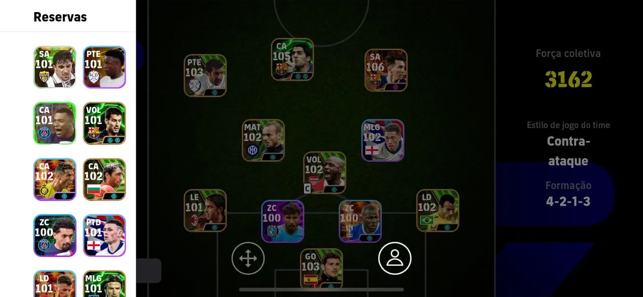 Time de efootball - 3162 de Força Coletiva