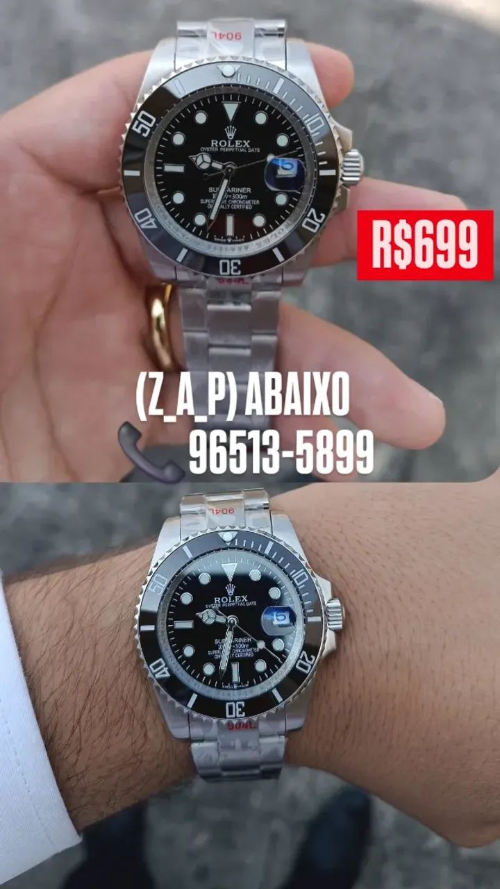 Relógio ROLEX SUBMARINER AUTOMÁTICO TRADICIONAL 