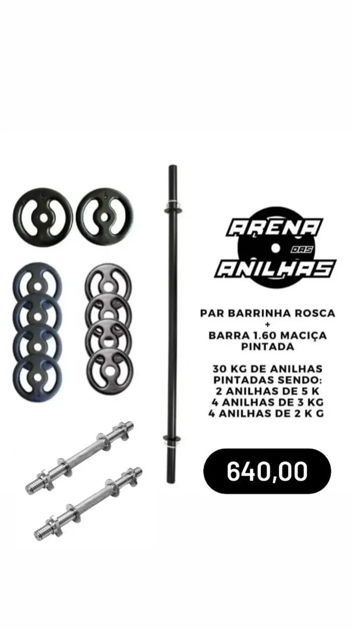 Kit de Musculação : Barras, Pesos e Anilhas