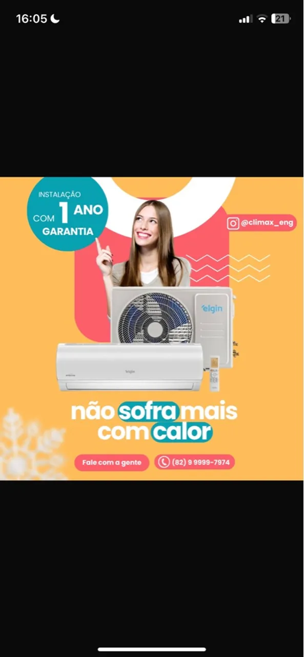 Instalação de ar-condicionado com 1 Ano de Garantia