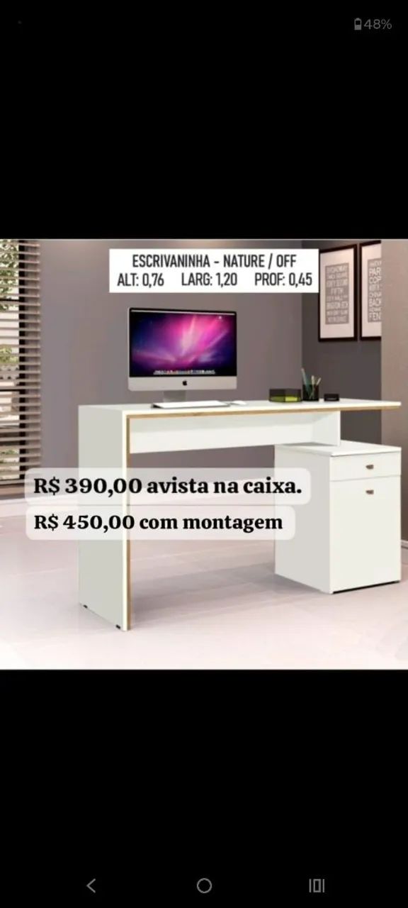 Escrivaninha nova na caixa 