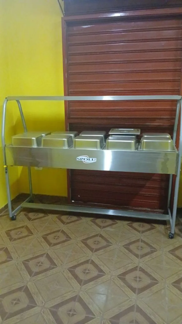 Buffet de Aço Inox para Restaurante - 10 cubas