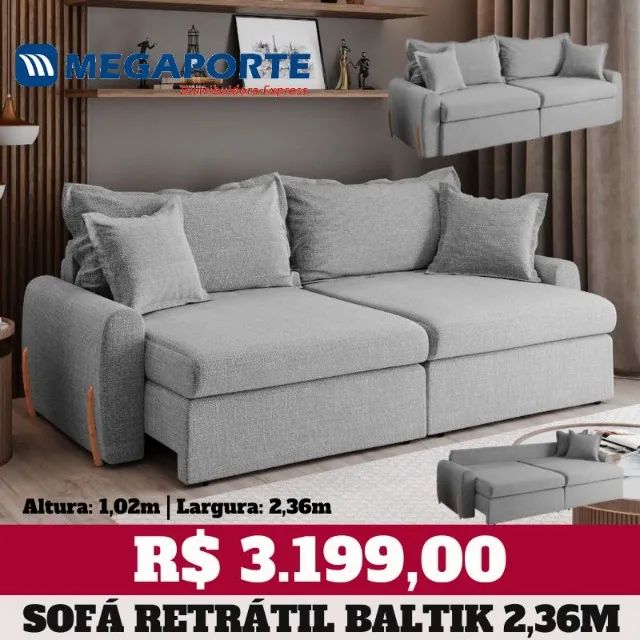 Sofá Retrátil Sofá Cama 2,36m (NOVO) Entrega Grátis! - Foto 3