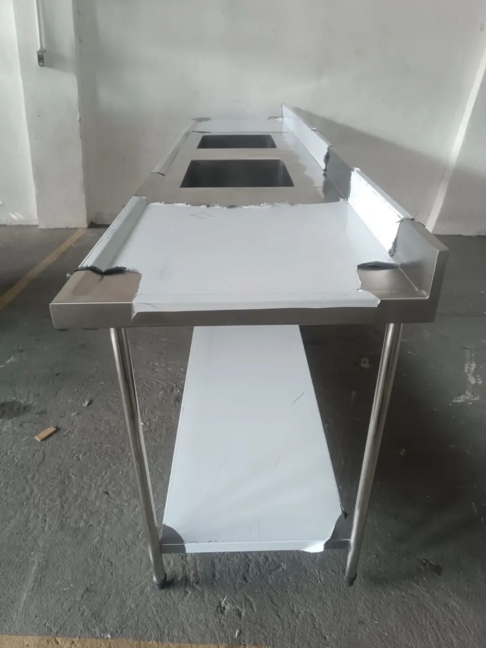 Pia industrial de aço inox com duas cubas - Foto 6