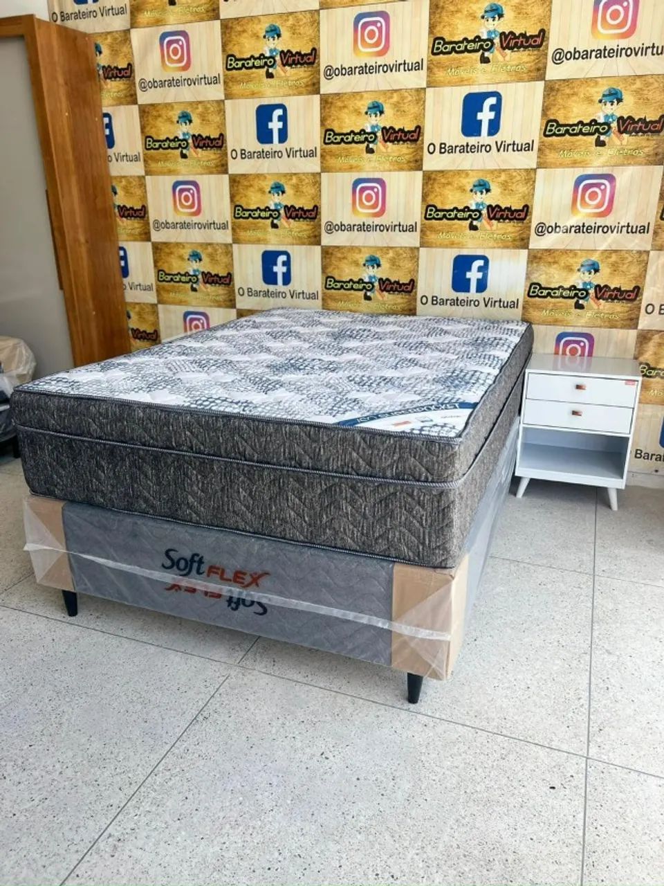 "Conforto e Durabilidade: Conjunto Box Casal com Molas Ensacadas e Revestimento em Poliést - Foto 3