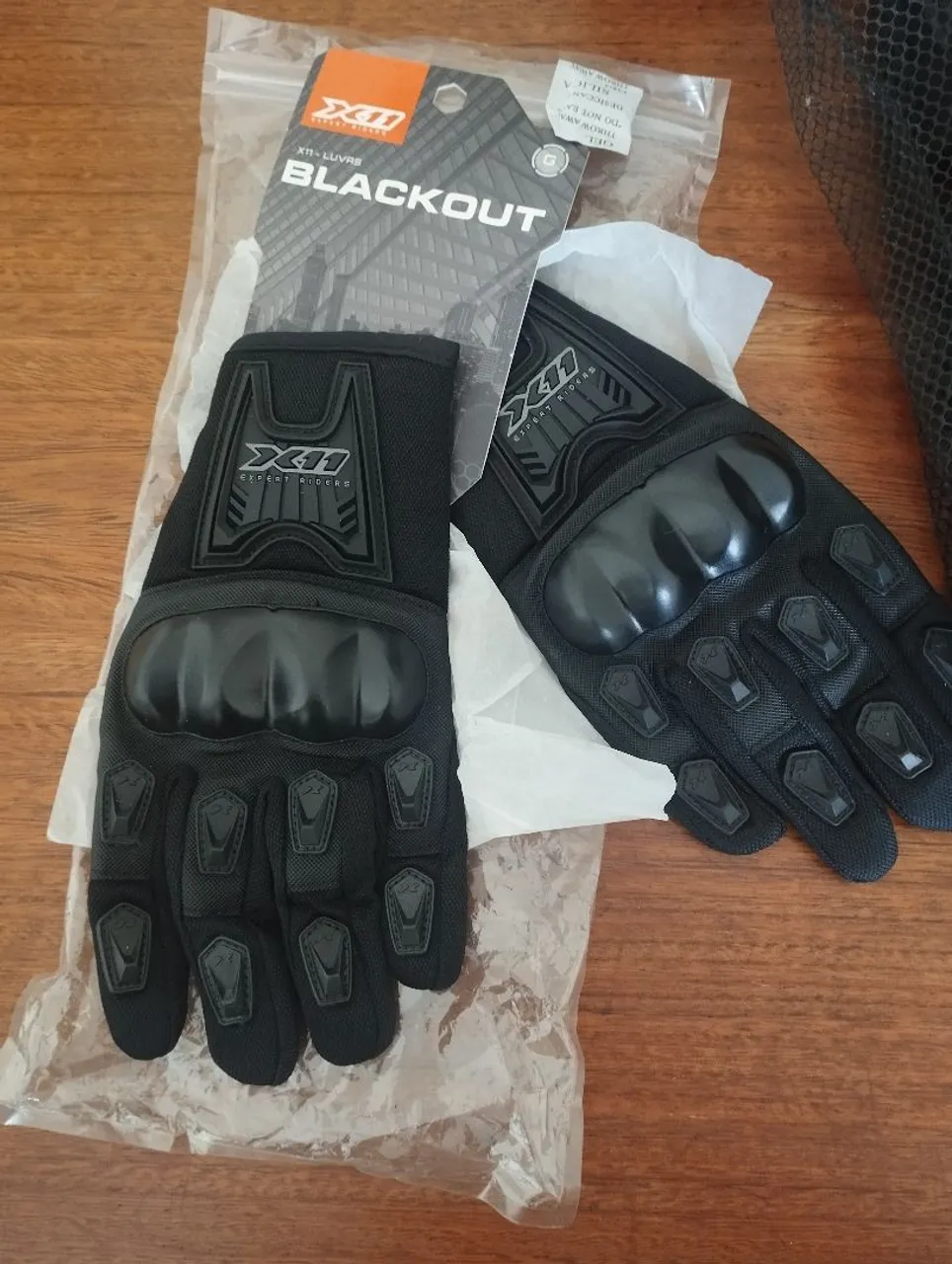 Kit proteção- Luvas de Moto X11 Blackout - Proteção e Estilo + cotoveleiras + joelheiras
