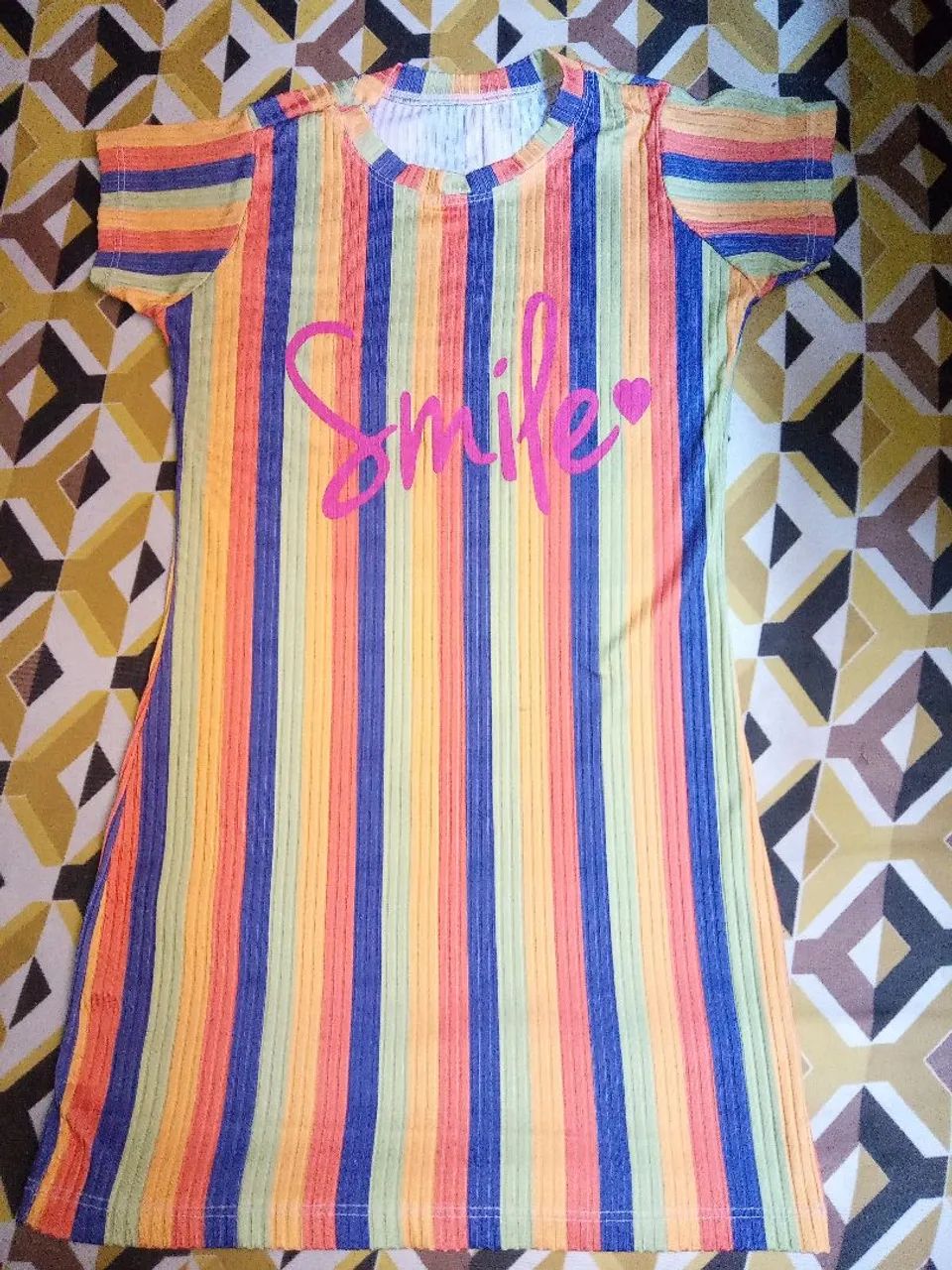 Vestido Infantil Listrado Smile - Foto 2