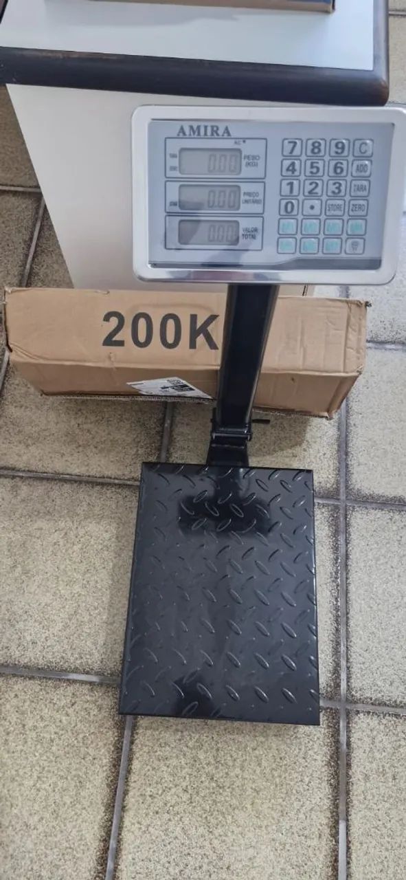 Balança Digital Comercial de plataforma da cor preta 200kg