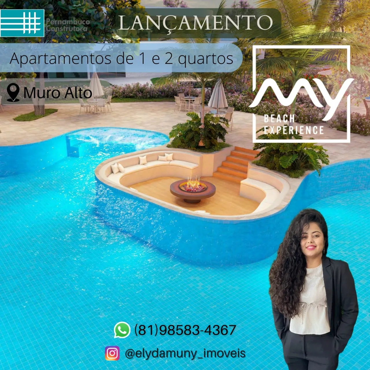 Vendo Flats Studios com área de lazer completa e serviços na Praia De Muro Alto| My Beach