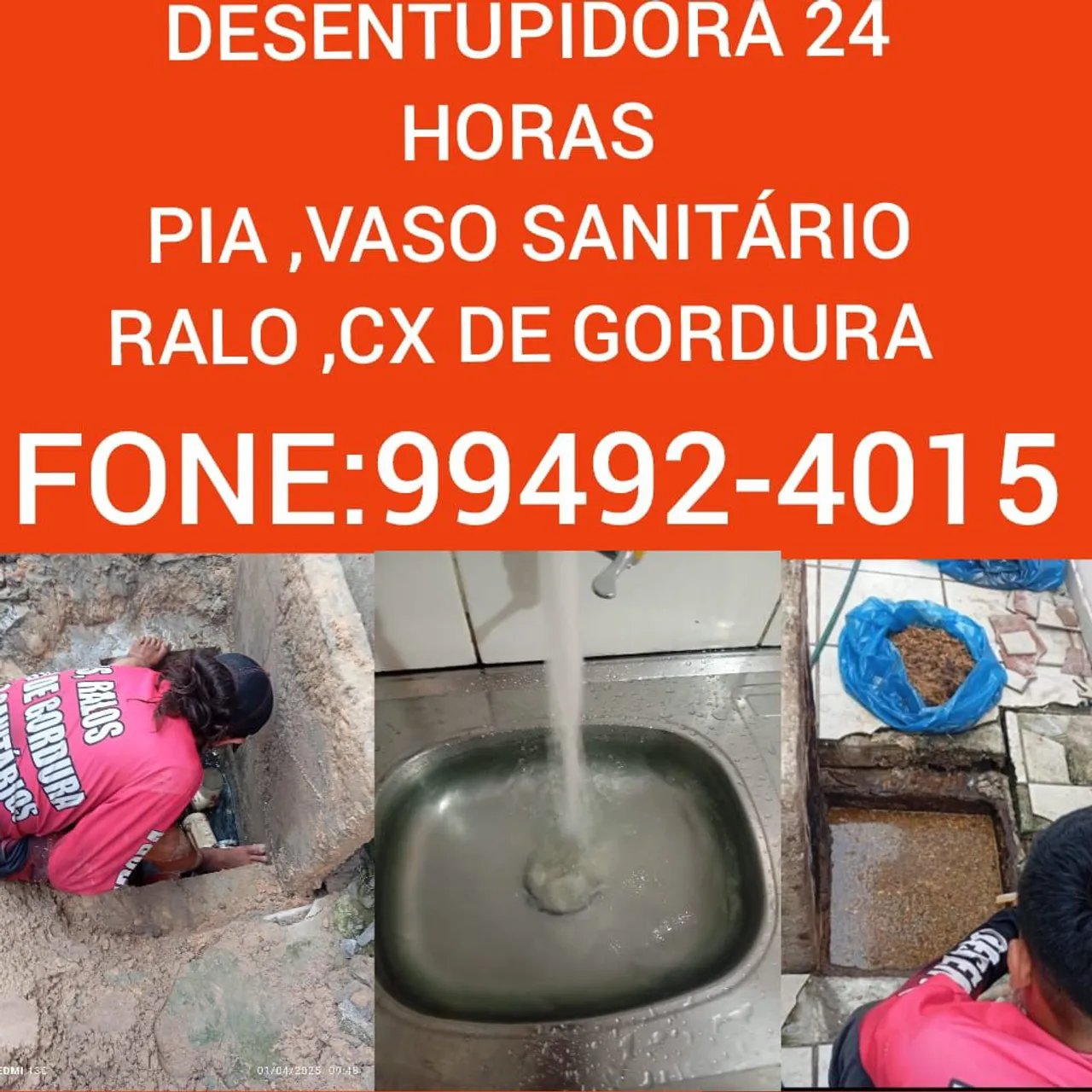 DESENTUPIDORA DESENTUPIMENTO DESENTUPIDOR- Ralos, Pias,Pia e Vasos Sanitários