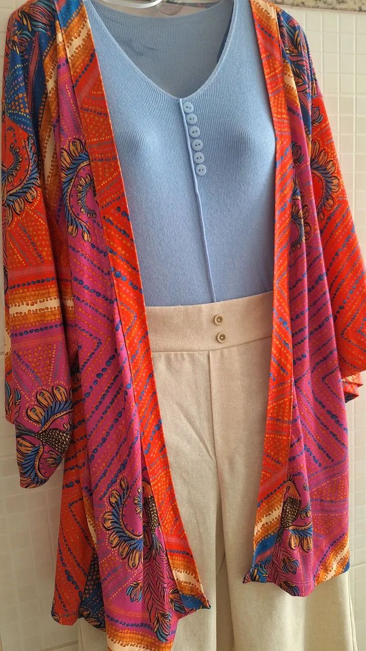 Conjunto blusa, calça e kimono  - Foto 2