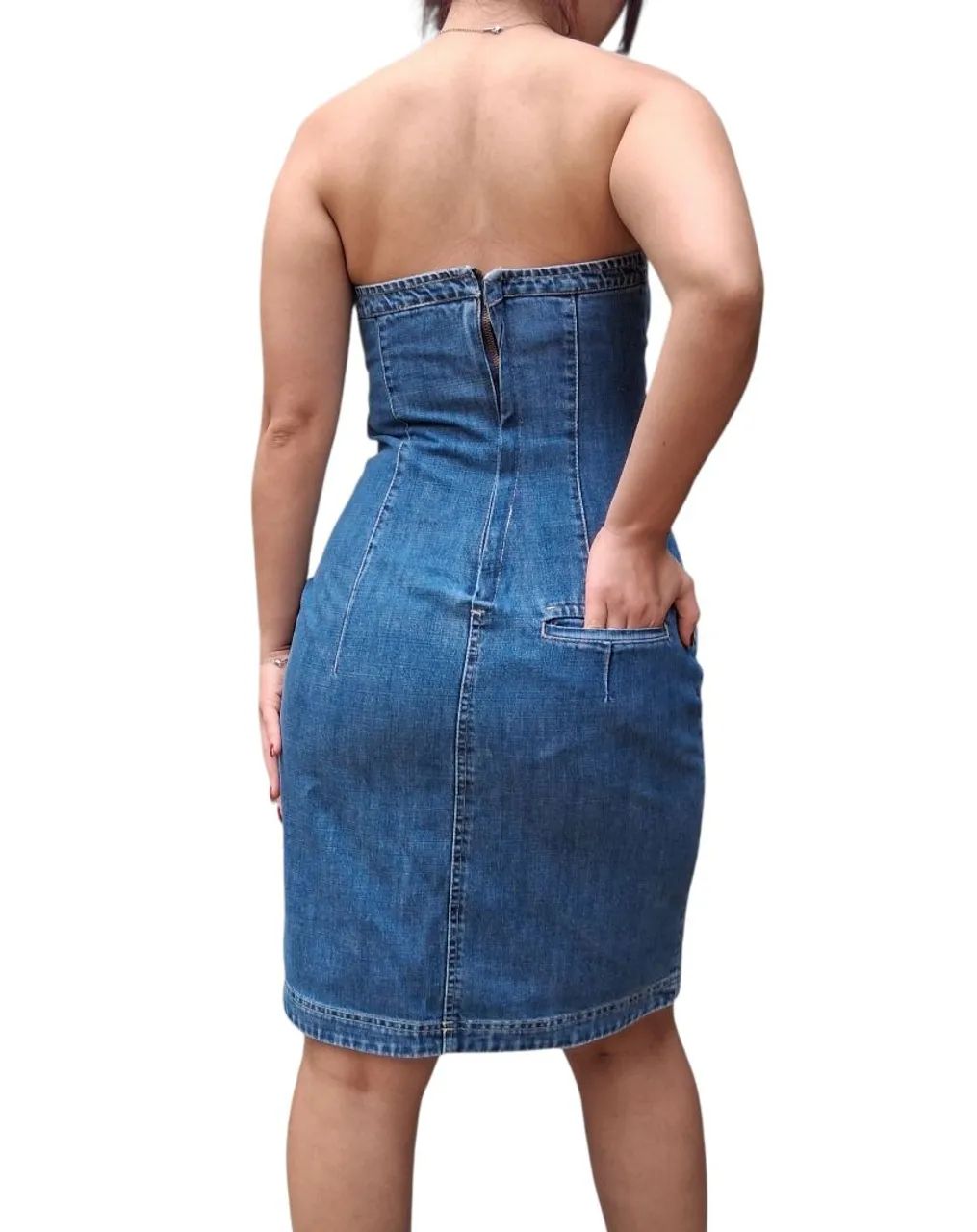 Lindo Vestido jeans tomara que caia da Sacada - Foto 3