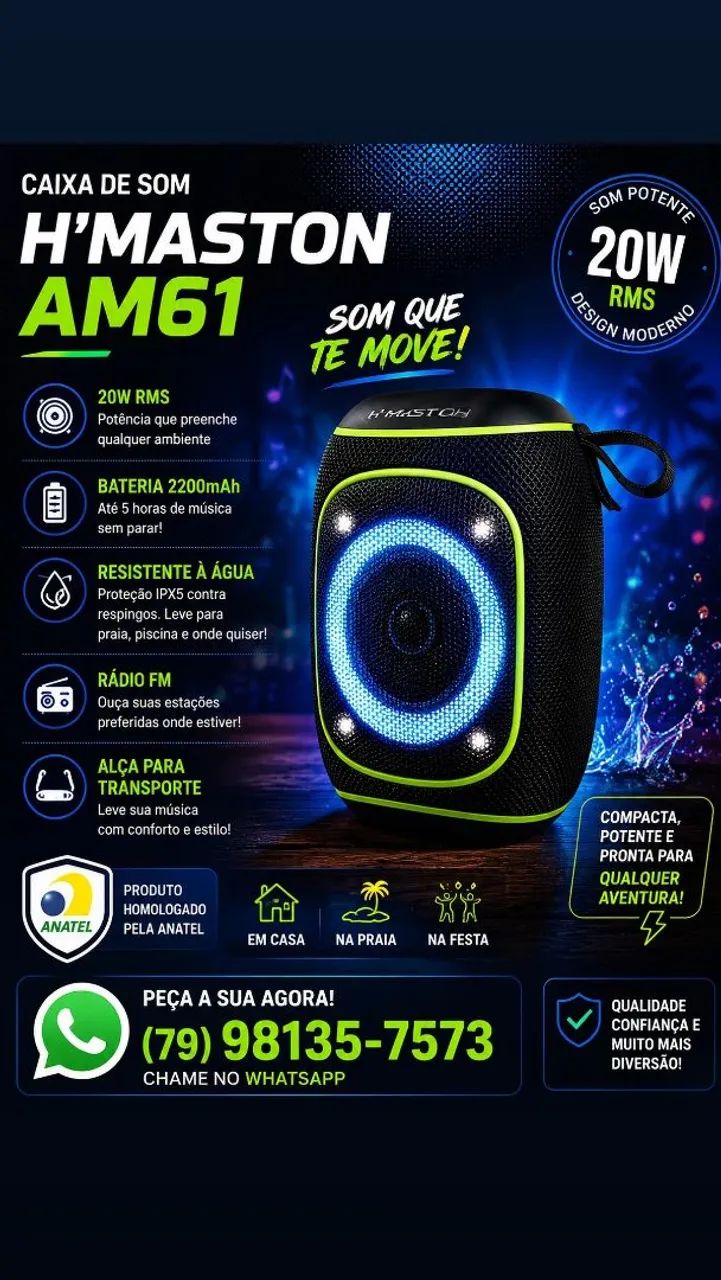 Caixa bluetooth 20w Hmaston 