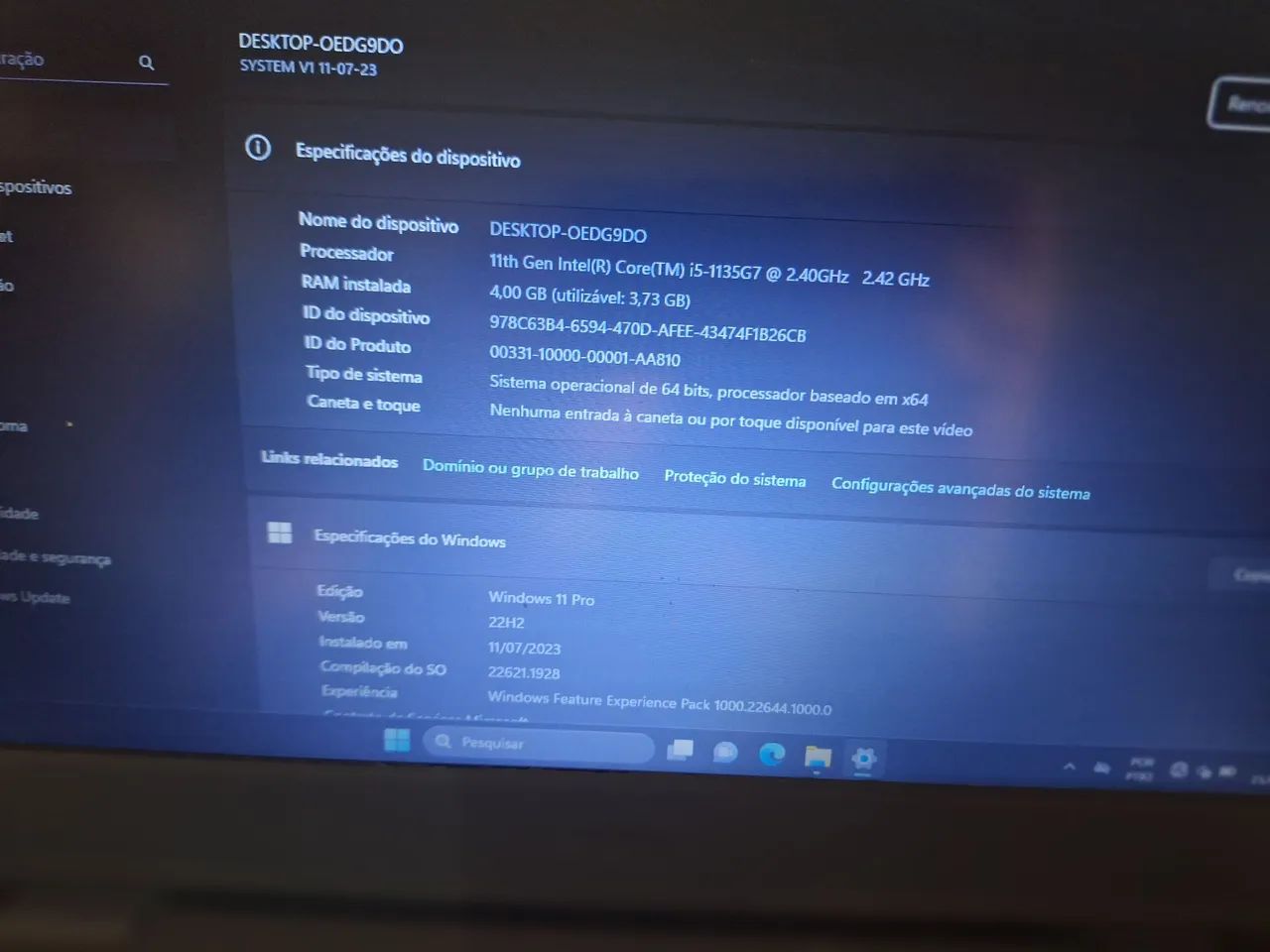 Notebook Dell core i5 11°geração 4gb ssd120-com garantia - Foto 5