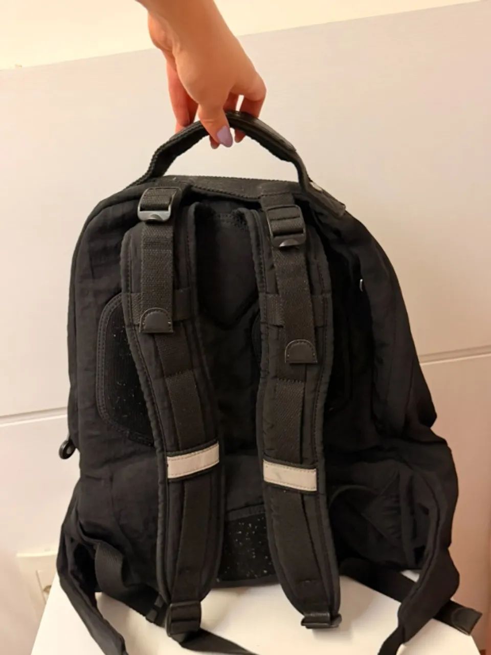 Mochila Grande Kipling Original Preta com Chaveiro - Foto 5