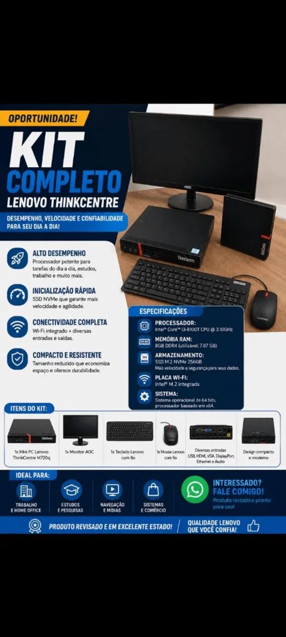 Mini Pc Lenovo completo.
