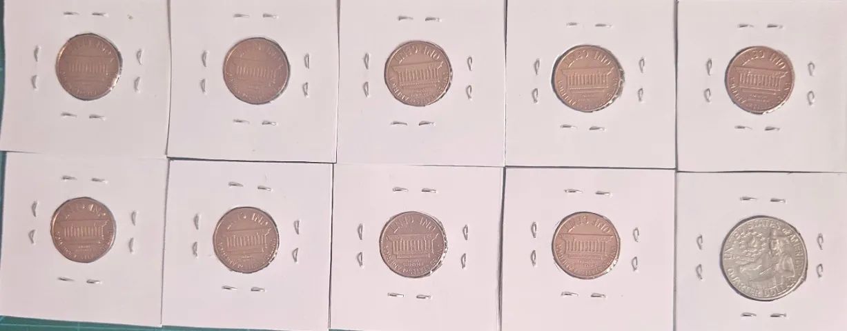 Kit Colecionadores Moedas USA - One Cent - Quarter Dollar - Foto 2