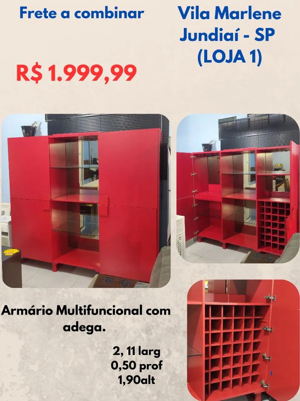 Armário Multifuncional com adega. 