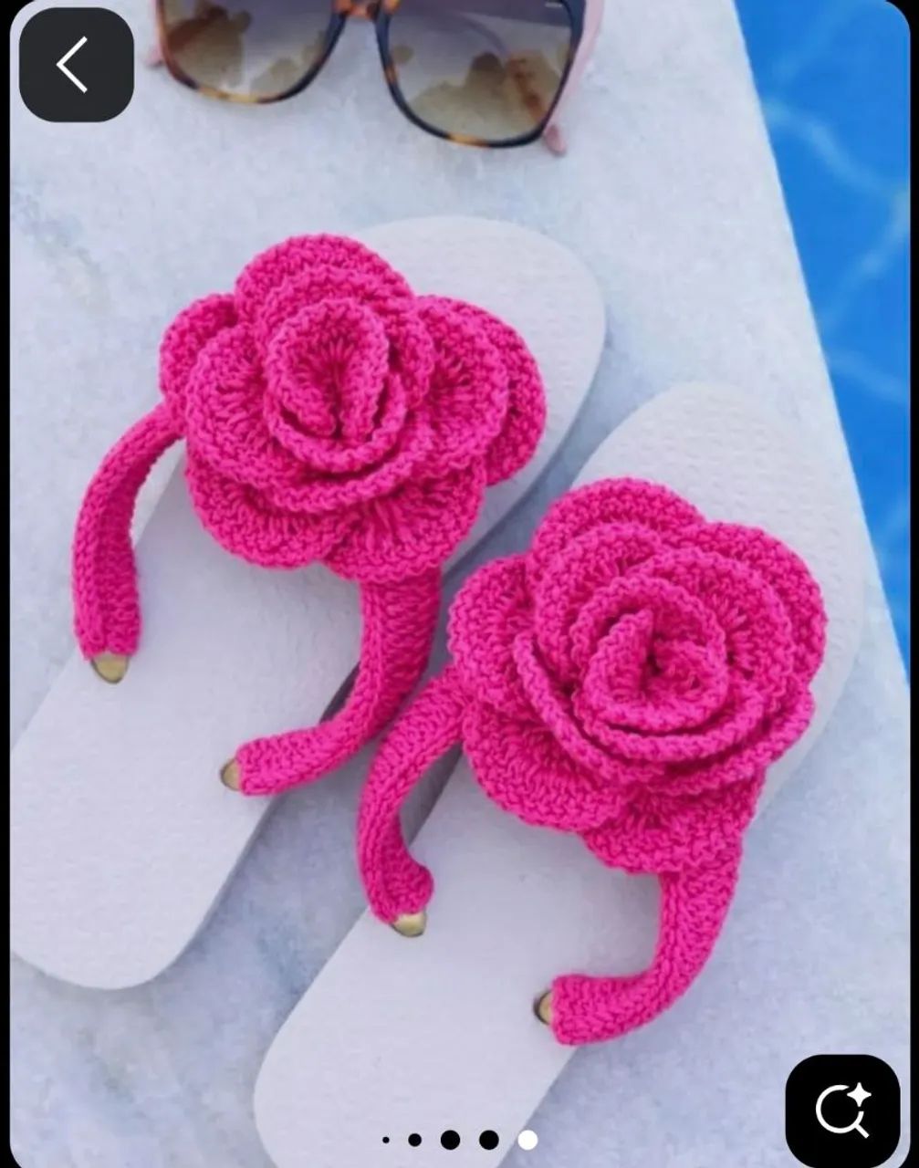 Chinelo com flor de crochê  - Foto 5