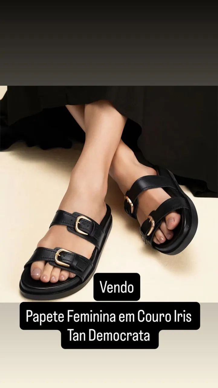 Papete Feminina Iris Preto democrata