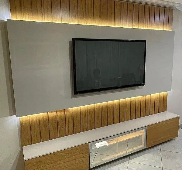 Painel Soberano 230 Tv Até 85 Polegadas Ripado com Led e Vidro Reflecta _ pronta entrega  - Foto 3