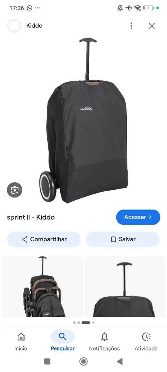 Carrinho vira mala com bolsa - Foto 3
