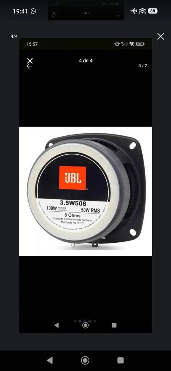 Kit 2 Alto falante JBL 3,5 polegadas 50w 8ohms - Foto 4