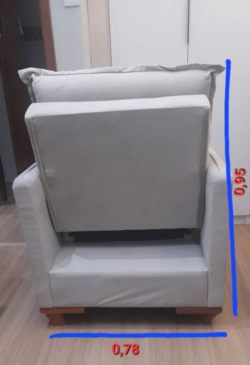 Poltrona Rubi Retrátil Bege - Foto 3