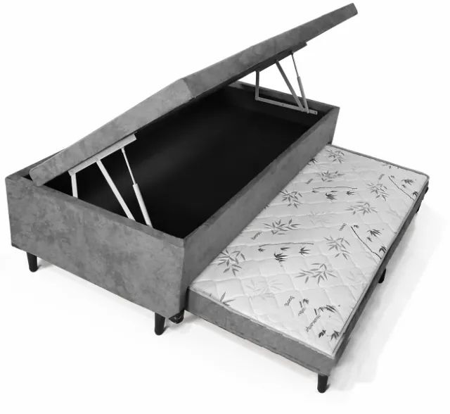 Cama Baú  com auxilar espuma 88x188 - Foto 5