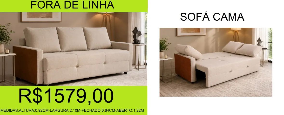 sofá - cama - de linho - compre e retire hoje mesmo 