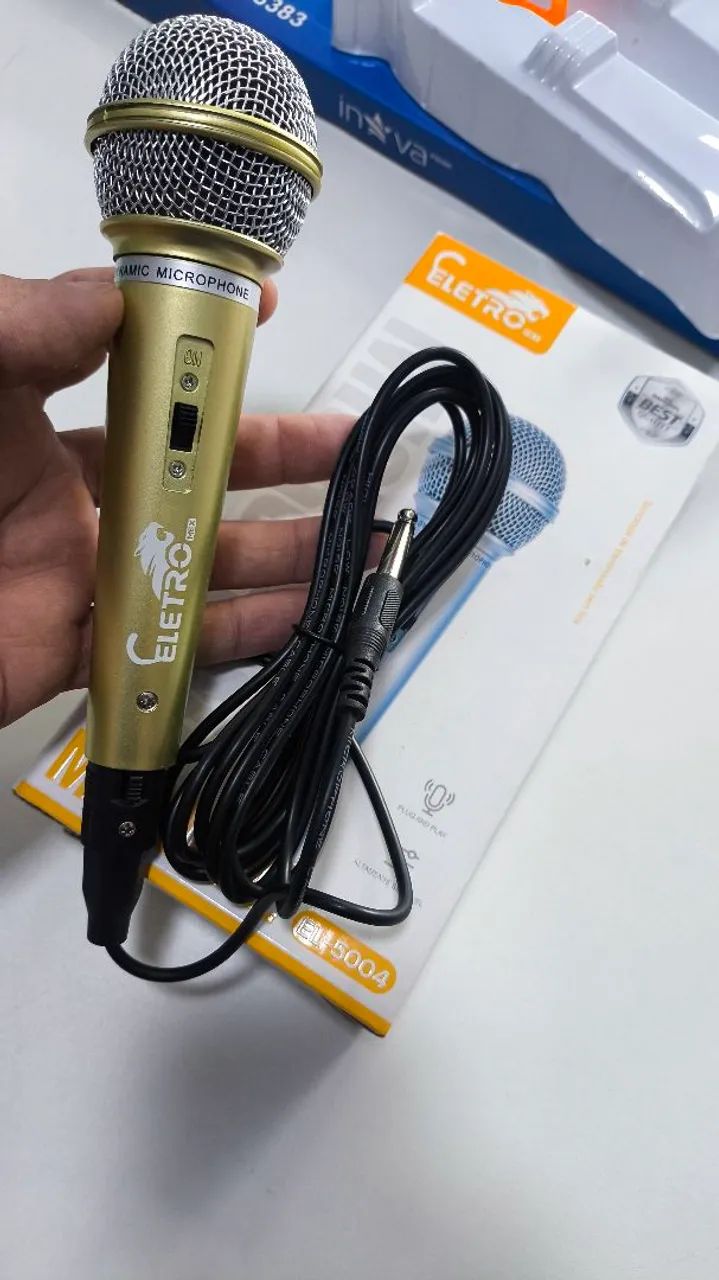 Microfone com fio cabo Eletro  - Foto 3