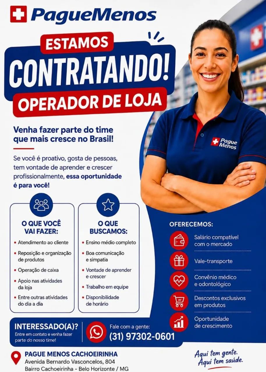 Vaga operador de loja 