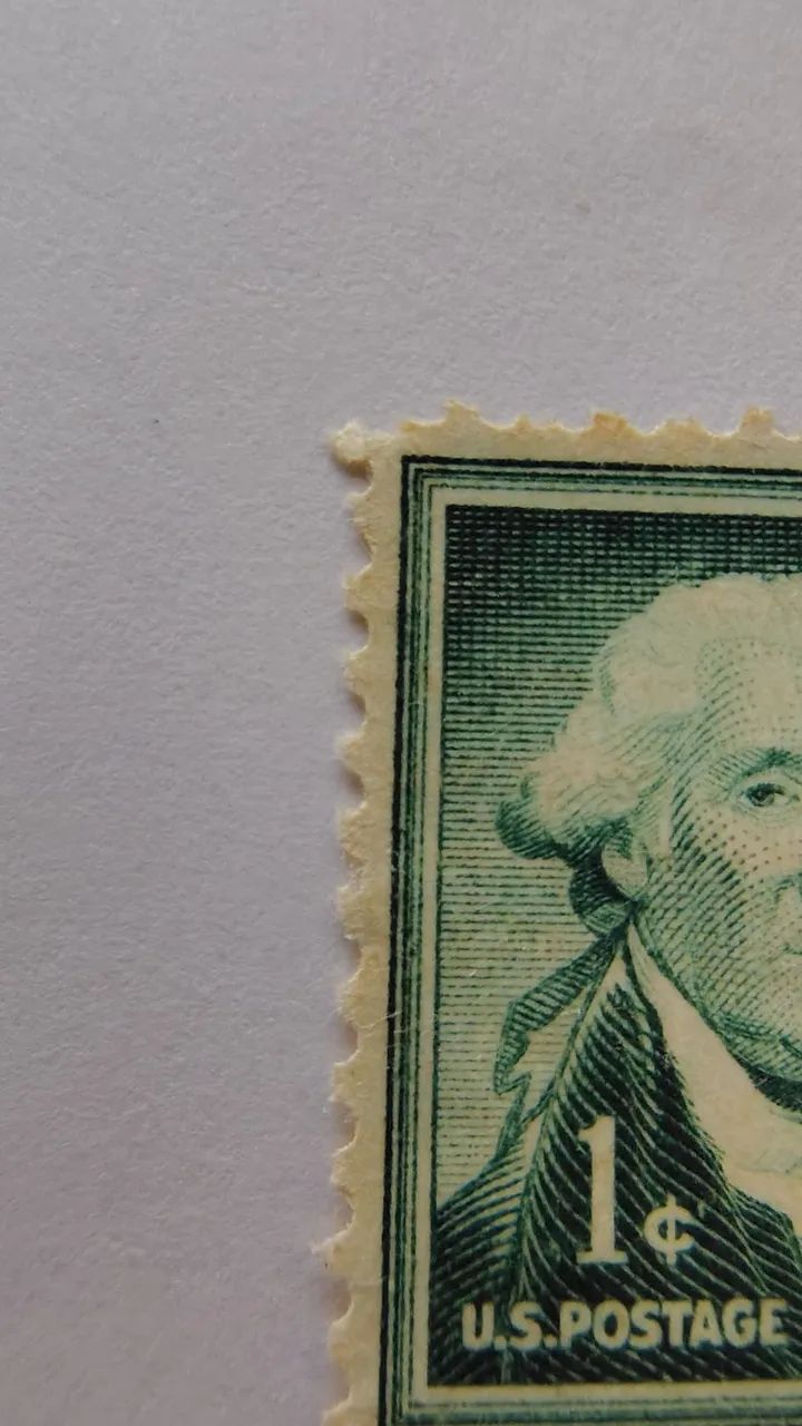 Selo Raro de 1954 de George Washington 1 Cent não circulado  - Foto 2