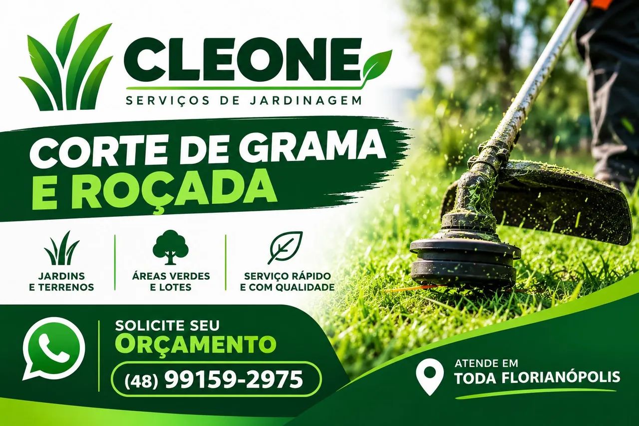 Corte de grama e limpeza de quintal.