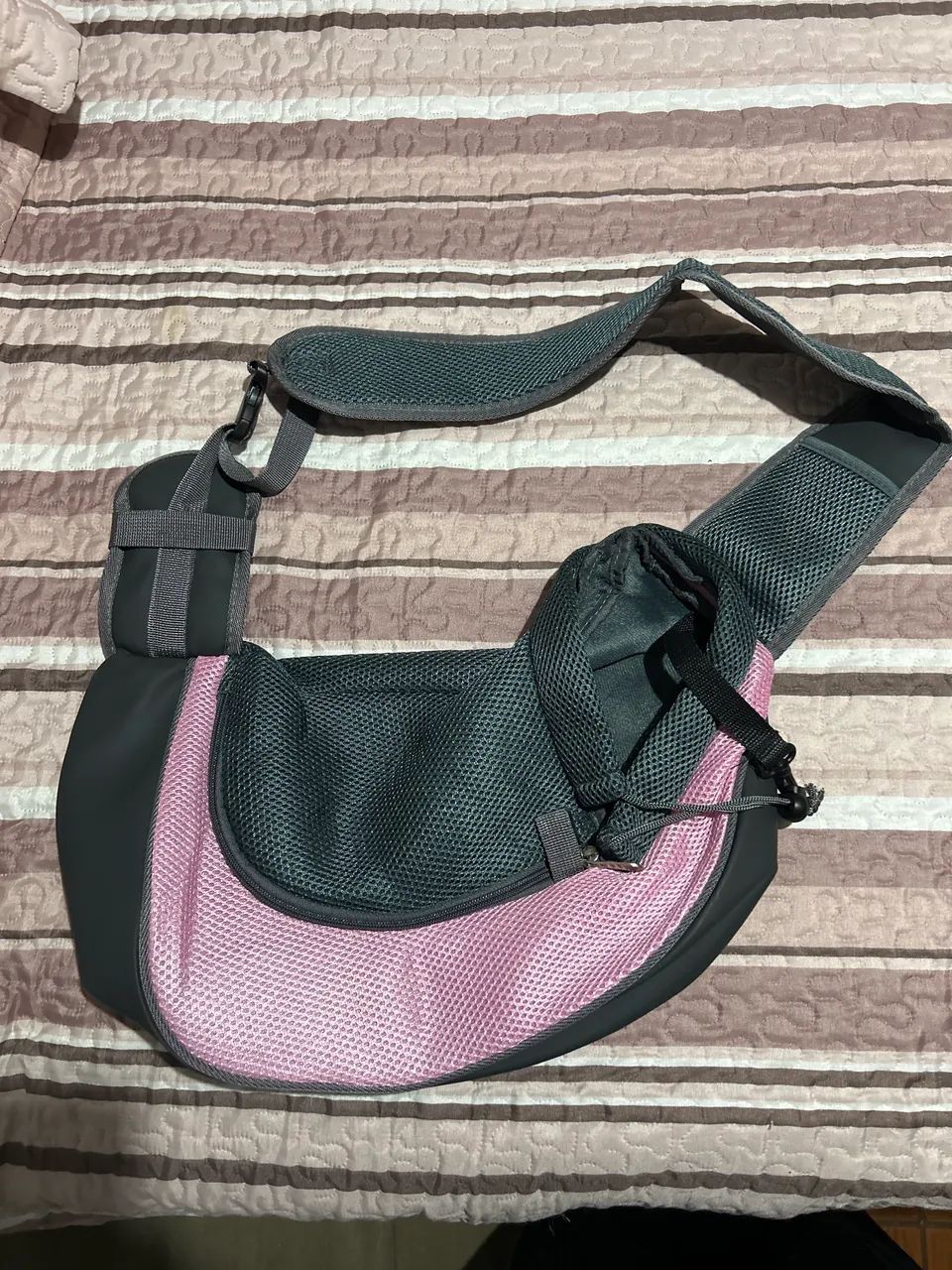 Bolsa canguru transversal para transporte de pets 