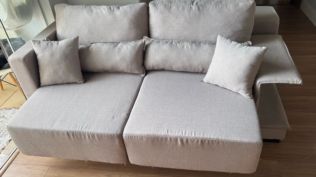 Sofá 2 lugares Retrátil Braço Moderno Novíssimo - Foto 4