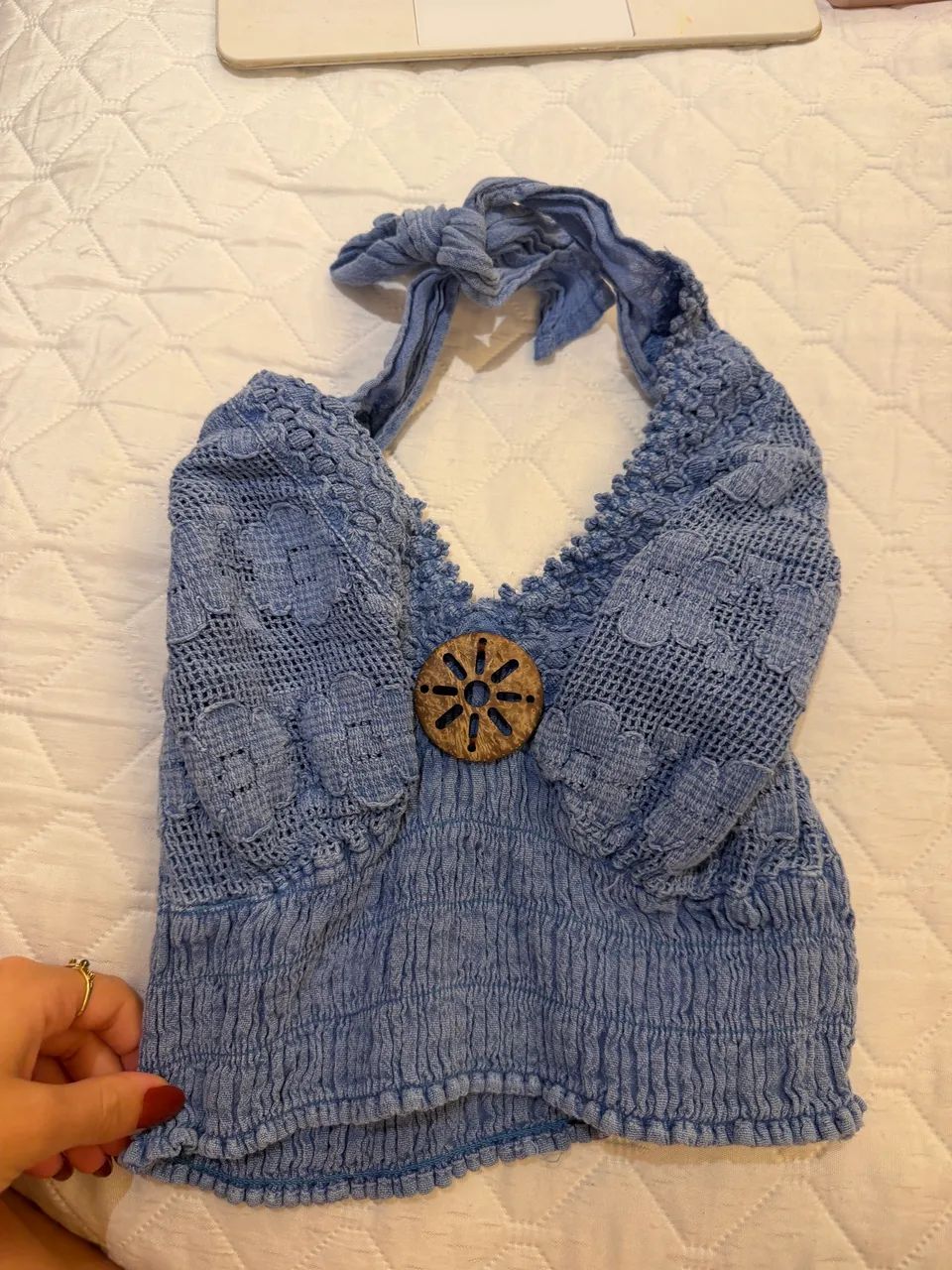 top azul comprado nas ilhas do caribe 