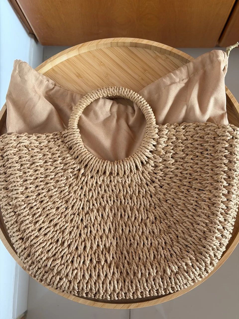 Bolsa de palha com forro  - Foto 3
