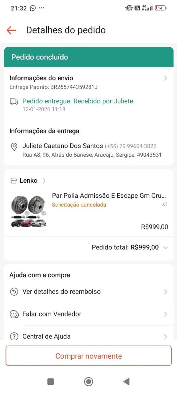 Par de polia nova 