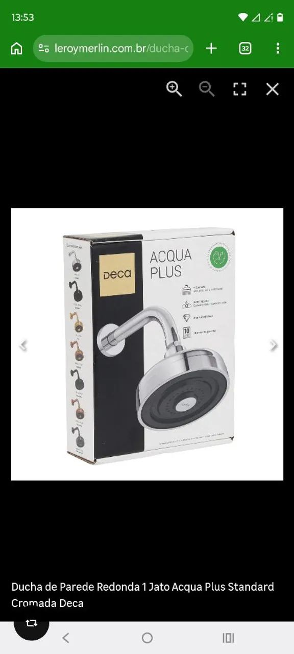 Chuveiro Acqua plus Deca C.std