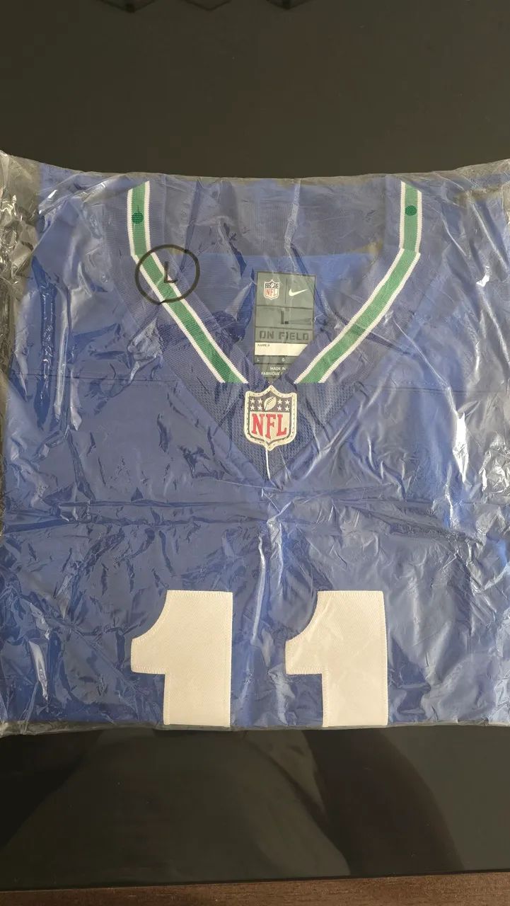Camisa Jersey Seahawks Throwback 11 Smith-Njigba tamanho G - Foto 5